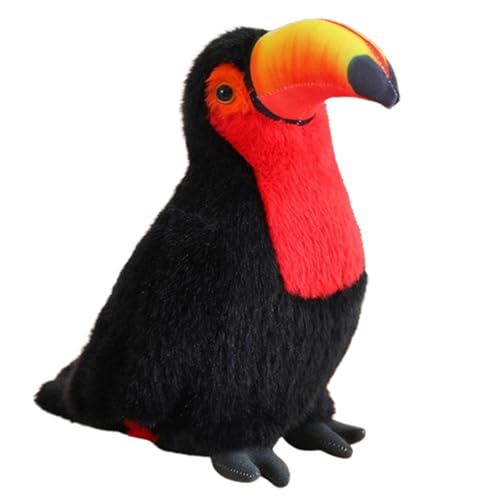 AQCQDQ Tukan Kuscheltier,Tukan Plüschspielzeug,Simuliertes Tier Tukan Plüschtier, Realistischer Zoll Schwarzer Tukan Stofftier, Niedlicher Vogel Tukan Plüsch als Geschenk für Ihre Freunde (40cm,rot) von AQCQDQ