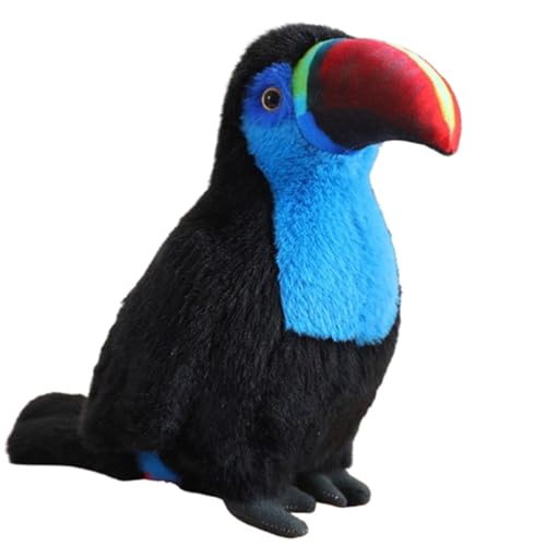 AQCQDQ Tukan Kuscheltier,Tukan Plüschspielzeug,Simuliertes Tier Tukan Plüschtier, Realistischer Zoll Schwarzer Tukan Stofftier, Niedlicher Vogel Tukan Plüsch als Geschenk für Ihre Freunde (40cm,blau) von AQCQDQ