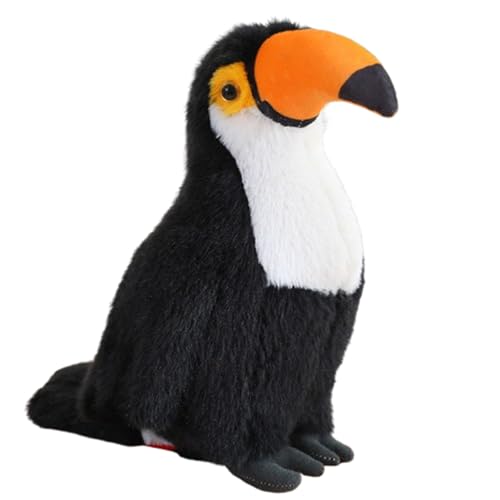 AQCQDQ Tukan Kuscheltier,Tukan Plüschspielzeug,Simuliertes Tier Tukan Plüschtier, Realistischer Zoll Schwarzer Tukan Stofftier, Niedlicher Vogel Tukan Plüsch als Geschenk für Ihre Freunde (40cm,weiß) von AQCQDQ