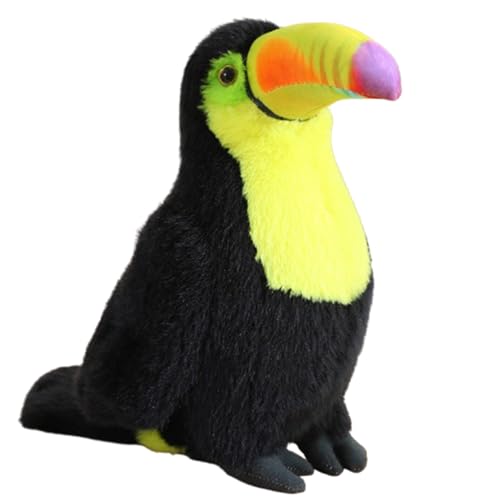 AQCQDQ Tukan Kuscheltier,Tukan Plüschspielzeug,Simuliertes Tier Tukan Plüschtier, Realistischer Zoll Schwarzer Tukan Stofftier, Niedlicher Vogel Tukan Plüsch als Geschenk für Ihre Freunde (40cm,gelb) von AQCQDQ
