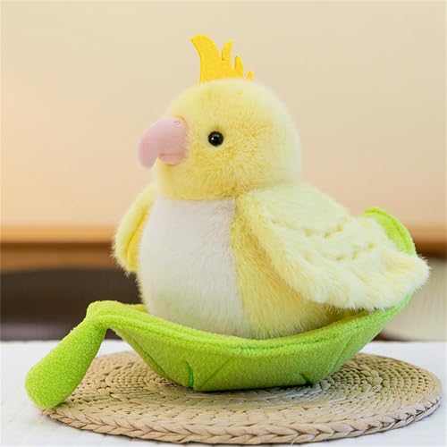 AQCQDQ Vogel Kuscheltier, Baumhaus & Vogel Plüschtier, Sperling Papagei Niedliche Fliegende Vögel Stofftier Plüschpuppe Anhänger Schlüsselanhänger, Baumhaus Plüsch Für Home Deko Kinder (20cm,#B-Gelb) von AQCQDQ