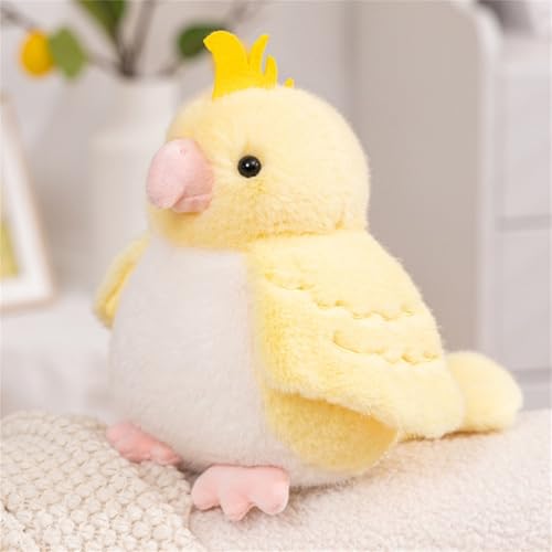 AQCQDQ Vogel Kuscheltier, Baumhaus & Vogel Plüschtier, Sperling Papagei Niedliche Fliegende Vögel Stofftier Plüschpuppe Anhänger Schlüsselanhänger, Baumhaus Plüsch Für Home Deko Kinder (20cm,Gelb) von AQCQDQ