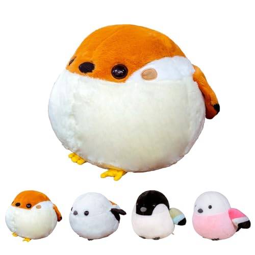 AQCQDQ Vogel Kuscheltier, Vogel-Plüschpuppe, Süße Sperling Papagei Niedliche Fliegende Vögel Stofftier Plüschtier Spielzeug, Simulation Gefüllter Vogel Plushies Für Kinder (30x25 cm,Braun) von AQCQDQ