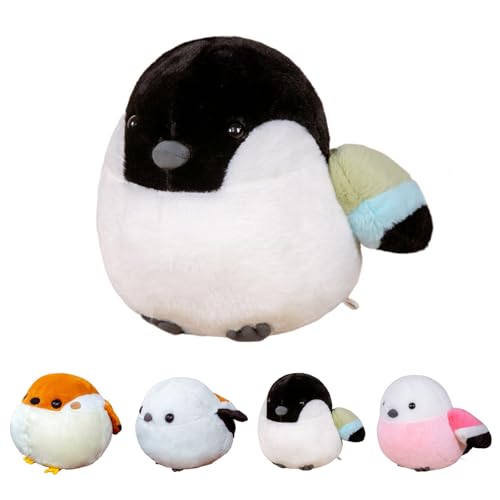 AQCQDQ Vogel Kuscheltier, Vogel-Plüschpuppe, Süße Sperling Papagei Niedliche Fliegende Vögel Stofftier Plüschtier Spielzeug, Simulation Gefüllter Vogel Plushies Für Kinder (40x30 cm,Schwarz) von AQCQDQ