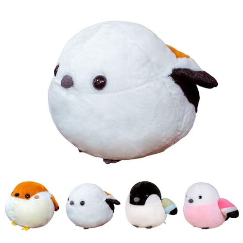 AQCQDQ Vogel Kuscheltier, Vogel-Plüschpuppe, Süße Sperling Papagei Niedliche Fliegende Vögel Stofftier Plüschtier Spielzeug, Simulation Gefüllter Vogel Plushies Für Kinder (40x30 cm,Weiß) von AQCQDQ