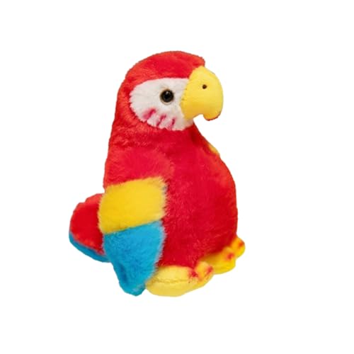 AQCQDQ Vogel Papagei Plüschtier,Papagei Vogel Plüschtier,12 cm Niedliche Plüsch Ara Papagei Stofftier Kuscheltier Plüschtier, Weicher und Bequemer Plüsch Papagei,für Kinder Erwachsene (Rot) von AQCQDQ
