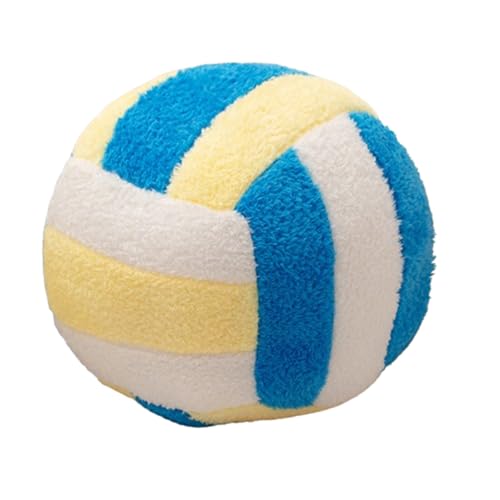 AQCQDQ Volleyball plüschtier,Volleyball Für Teenager Mädchen Gefüllt Faultier Plüschtie,Sport partygeschenke Sportball plüschtier,Wurfkissen Bett Sofa Kissen Ball Geschenke (20cm,Gelb Blau) von AQCQDQ