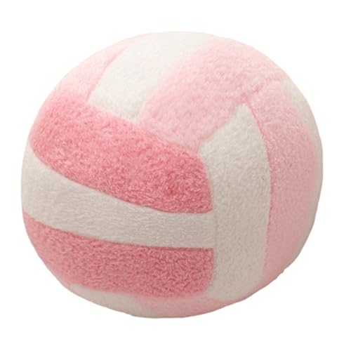 AQCQDQ Volleyball plüschtier,Volleyball Für Teenager Mädchen Gefüllt Faultier Plüschtie,Sport partygeschenke Sportball plüschtier,Wurfkissen Bett Sofa Kissen Ball Geschenke (24cm,Rosa Weiß) von AQCQDQ