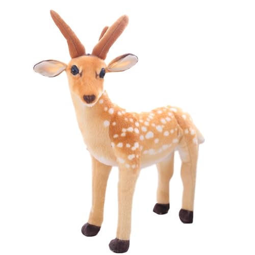 AQCQDQ Weiche Realistisches Plum Deer Plüschpuppe, Süßes Kuscheltier Giraffe Plüsch Spielzeug Puppe, Kleintier Elch Plüsch, Stehender Elch Weihnachts Plüsch Plüschtier Spielzeug (42 cm) von AQCQDQ