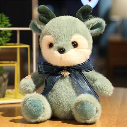AQCQDQ Weihnachten Elch Kuscheltier, Plüsch Elch Spielzeug, Weiche Elch Plüschtiere Plüschpuppe, Weihnachtselch Deko, Geschenk für Kinder (23 cm,Grün) von AQCQDQ