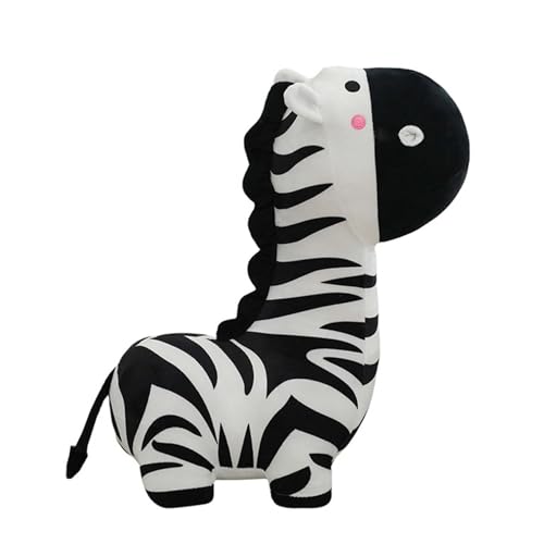 AQCQDQ Zebra Kuscheltier, Zebra Plüsch Spielzeug Plüschtier, Kuschelweiches Plüschtier Spielzeug Entzückendes Zebra Kurzer Plüsch Für Mädchen Jungen Kinder (50cm) von AQCQDQ