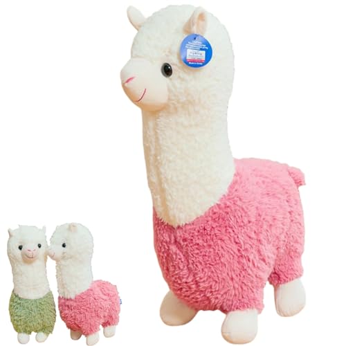 Alpaka Kuschelspielzeug, Alpaka Plüschtier, Niedliches weiches Alpaka, Stehendes Alpaka Plüschtier, Kuscheliges Alpaka, Lama Stofftier Geschenk für Kinder, Mädchen. (38 cm,Red) von AQCQDQ