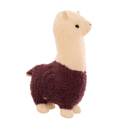 Alpaka Kuscheltier, Stand Alpaka Plüschtier, Alpaka Plüschtier Plushies Weiches Lammfellwolle Stofftier Lama Kissen Geschenk Für Kinder Mädchen Jungen (80CM,Lila) von AQCQDQ