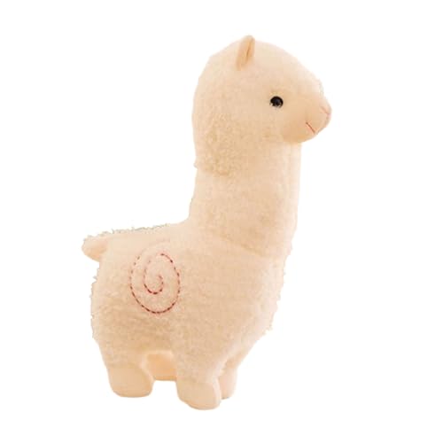 Alpaka Kuscheltier, Stand Alpaka Plüschtier, Alpaka Plüschtier Plushies Weiches Lammfellwolle Stofftier Lama Kissen Geschenk Für Kinder Mädchen Jungen (80CM,Weiß) von AQCQDQ