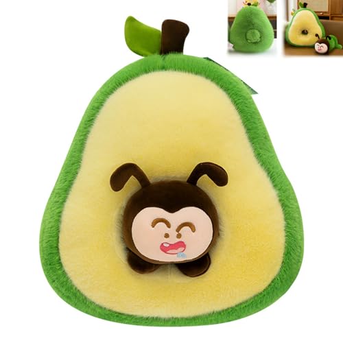 Avocado Kuscheltier, Ameise Kuscheltier Stofftier Ameise Klein Günstig, 2 in 1 Ameise Avocado Plüschtier Abnehmbar Plüschkissen Gefüllter Ameisenplüsch Geschenk Für Kinder (50 cm) von AQCQDQ