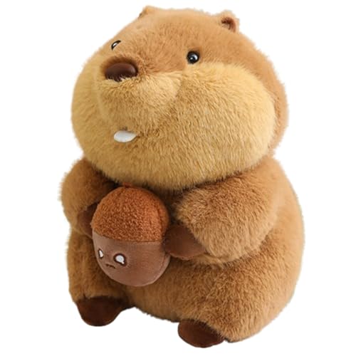Biber Kuscheltier, Biber Plüschpuppe, Plüsch Biber, Murmeltier Plushie, Stuffed Animal, Flauschiger Stofftier zum Spielen, Geschenk & Kuscheln (30 cm,Haselnuss) von AQCQDQ