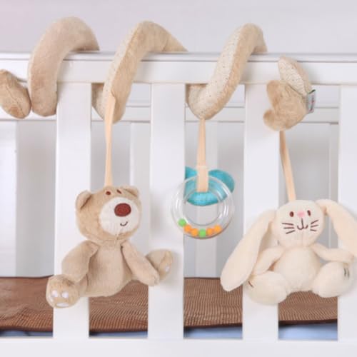 Cute Bunny Bear Baby Spielzeug Anhänger Spirale mit Plüschtieren, Säuglingsfahrzeug Spiralte Wickelspielzeug, Baby Spiral Aktivitätsspielzeug für Kinderwagen, Kinderwagen, Krippe, mit Ringglocke Cute Bunny Bear Baby Spielzeug Anhänger Spirale mit Plüschtieren, Säuglingsfahrzeug Spiralte Wickelspielzeug, Baby Spiral Aktivitätsspielzeug für Kinderwagen, Kinderwagen, Krippe, mit Ringglocke von AQCQDQ