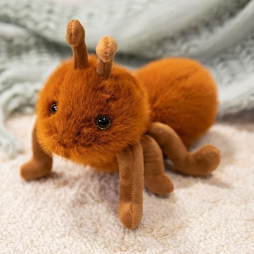 Die Ameise Und Das Nilpferd Plüschtier, Simuliertes Tier Plüschtier, Realistische Nilpferd Plüsch Spielzeug Für Wilde Tiere, Kinderspielzeug Für Jungen Und Mädchen (25 cm,Ameisengelbbraun) von AQCQDQ