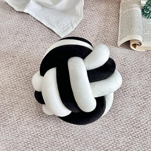 Geknotetes Ballkissen, Boucle Knoten Zierkissen Aesthetic Sofakissen, Weiche Geknotetes Kissen, Knotenkugelkissen, Geknoteter Ball, Wurfkissen, Knotenkissen für Couch, Bett, Auto, Büro (28cm,Schwarz) Geknotetes Ballkissen, Boucle Knoten Zierkissen Aesthetic Sofakissen, Weiche Geknotetes Kissen, Knotenkugelkissen, Geknoteter Ball, Wurfkissen, Knotenkissen für Couch, Bett, Auto, Büro (28cm,Schwarz) von AQCQDQ