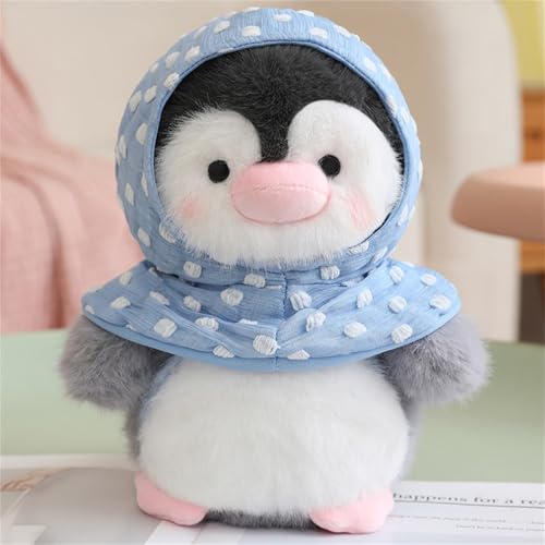 Glücklicher Pinguin Puppe, Madagascar Pinguin Animal Plushies, Pinguin Stofftier Plüschtier, Flauschiges Stofftier Kuscheltier Pinguin Geschenk Für Fans Kinder Mädchen Jungen (45 cm,Blau) von AQCQDQ