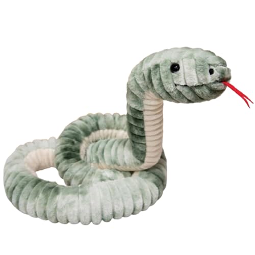 Groß Realistische Schlange Kuscheltier,Lebensechte Plüschschlange Stofftier Realistische Schlange Plüschtier,Lebensechter Schlangenspielzeug für Kinder als Party Streich Requisiten (120 cm,Jade) von AQCQDQ