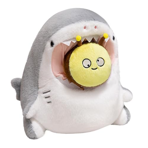 Kreative Hai Kuscheltier Spielzeug, Kuscheltier Krokodil, 2 In1 Capybara Haifisch Plüschtier, Dinosaurierpuppen, Hai Plüschkissen Removable Weiche Gefüllte Simulation Plüsch Puppe (40 cm,Biene) von AQCQDQ