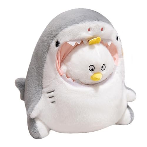 Kreative Hai Kuscheltier Spielzeug, Kuscheltier Krokodil, 2 In1 Capybara Haifisch Plüschtier, Dinosaurierpuppen, Hai Plüschkissen Removable Weiche Gefüllte Simulation Plüsch Puppe (40 cm,Vogel) von AQCQDQ