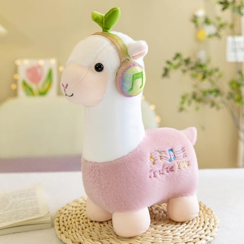 Kuscheltier Alpaka, Plüschtier Lama Alpaka, Lama Stofftier, Süße Weiche Alpaka Kissen Plüsch Spielzeug Sofakissen Cartoon Gefüllte Puppen, Geschenk für Kinder (80cm,Rosa) von AQCQDQ