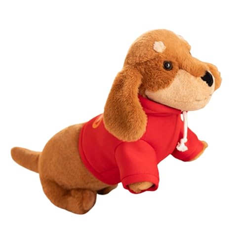 Kuscheltier Henry Dackel,Dackel Plüsch Langes Kissen Braun Hund Körper Kissen Tier,Hund Plüschtier Plüsch Spielzeug weich&waschbar Geschenk für Kinder Baby Mädchen Junge (55cm,Brauner Pullover) von AQCQDQ