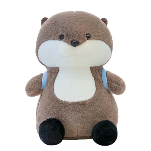 Kuscheltier Otter Plüschtier 35 Cm Mini Otter Plüschtier, Otter Kuscheltier Klein Umarmungskissen Kuschelkissen Plüschkissen Plüsch Spielzeug Puppen Stofftier Zum Kuscheln & Spielen (35CM,Braun) von AQCQDQ