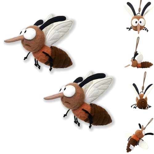 Mücke Kuscheltier, Hässlich Kuscheltier Schlüsselanhänger Cartoon Stofftier Spielzeug Gefüllte, Süße Mücken Plüschtier Puppe Kreative Und Lustige Insekten Tierchen Spielzeug Plush Toy (25 cm*2) von AQCQDQ