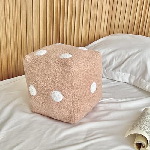 Niedliches Plüschwürfel Spielzeug, Simulation Würfel Plüsch Spielzeug, Würfel Plüsch Dekokissen, Weicher Kreative Plüsch Dekoration Kissen für Zuhause, Wohnzimmer, Schlafzimmer (30*30cm,Rosa) von AQCQDQ