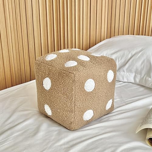 Niedliches Plüschwürfel Spielzeug, Simulation Würfel Plüsch Spielzeug, Würfel Plüsch Dekokissen, Weicher Kreative Plüsch Dekoration Kissen für Zuhause, Wohnzimmer, Schlafzimmer (30*30cm,Khaki) Niedliches Plüschwürfel Spielzeug, Simulation Würfel Plüsch Spielzeug, Würfel Plüsch Dekokissen, Weicher Kreative Plüsch Dekoration Kissen für Zuhause, Wohnzimmer, Schlafzimmer (30*30cm,Khaki) von AQCQDQ