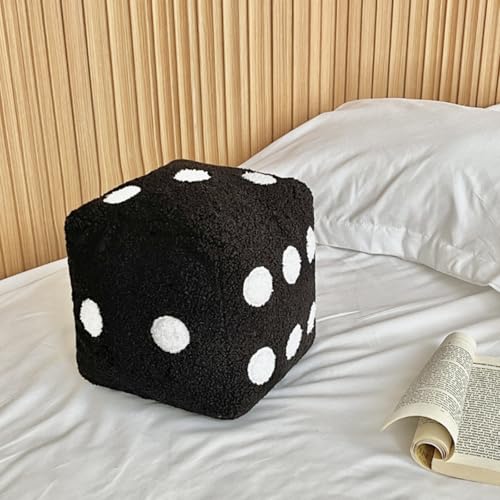 Niedliches Plüschwürfel Spielzeug, Simulation Würfel Plüsch Spielzeug, Würfel Plüsch Dekokissen, Weicher Kreative Plüsch Dekoration Kissen für Zuhause, Wohnzimmer, Schlafzimmer (20*20cm,Schwarz) Niedliches Plüschwürfel Spielzeug, Simulation Würfel Plüsch Spielzeug, Würfel Plüsch Dekokissen, Weicher Kreative Plüsch Dekoration Kissen für Zuhause, Wohnzimmer, Schlafzimmer (20*20cm,Schwarz) von AQCQDQ