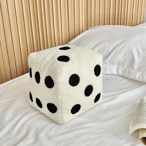 Niedliches Plüschwürfel Spielzeug, Simulation Würfel Plüsch Spielzeug, Würfel Plüsch Dekokissen, Weicher Kreative Plüsch Dekoration Kissen für Zuhause, Wohnzimmer, Schlafzimmer (30*30cm,Weiß) Niedliches Plüschwürfel Spielzeug, Simulation Würfel Plüsch Spielzeug, Würfel Plüsch Dekokissen, Weicher Kreative Plüsch Dekoration Kissen für Zuhause, Wohnzimmer, Schlafzimmer (30*30cm,Weiß) von AQCQDQ