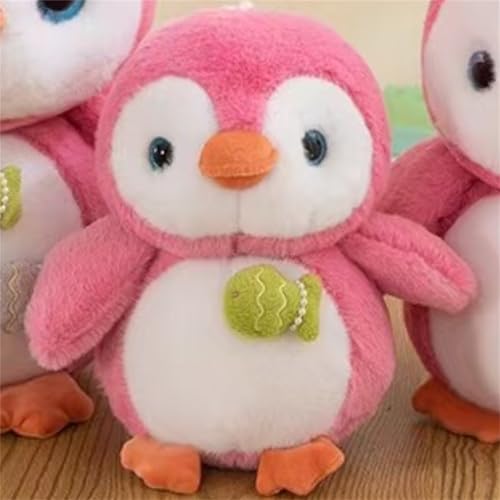 Pinguin Kuscheltie Stofftier Plüschtier, Pinguin Plüsch Kissen Spielzeug Mit Fisch, Weiche Pinguinpuppe Ozeanarium Puppe Schlafkissen Geschenk Für Mädchen, Ozeanarium Puppe Geschenke (25 cm,Rosa) von AQCQDQ
