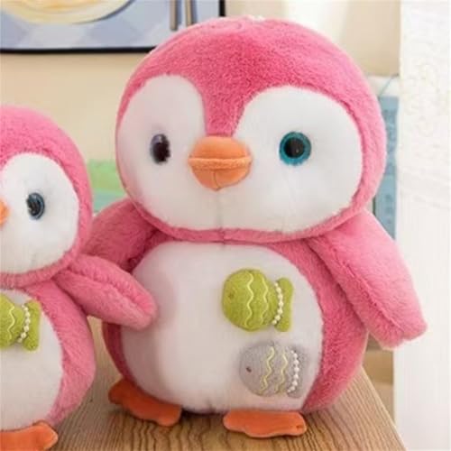 Pinguin Kuscheltie Stofftier Plüschtier, Pinguin Plüsch Kissen Spielzeug Mit Fisch, Weiche Pinguinpuppe Ozeanarium Puppe Schlafkissen Geschenk Für Mädchen, Ozeanarium Puppe Geschenke (40 cm,Rosa) von AQCQDQ