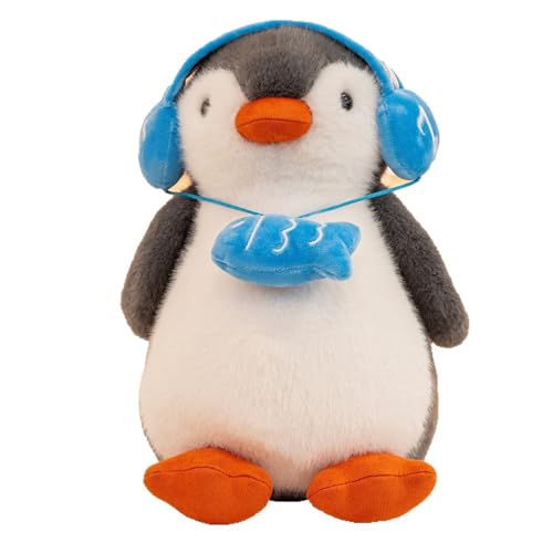 Pinguin Kuscheltier, Pinguin Stofftier Puppe Plüsch Mit Fisch, Penguin Plüschtier Aus Madagascar, Weich Marine Animal Kawaii Plüsch Spielzeug Alles Gute Zum Geburtstag Kuscheltier (35 cm) von AQCQDQ