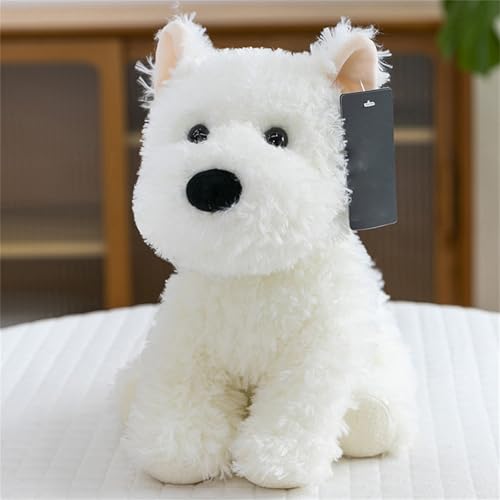 Plüsch-Hund, Kuscheltier Hundespielzeug, Realistischer Plüschtier Hund, Süßer Hund Kuscheltier, Kuscheln und Liebhaben für Jeden Anlass (28 cm,Weiß) von AQCQDQ