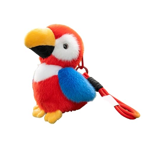 Plüschtier Papagei Stofftier, Weicher und Bequemer Plüsch Papagei, Realistischer 15 cm Vogel Kuscheltier, Schlüsselanhänger Plüschie als Geschenk für Ihre Freunde (A) von AQCQDQ