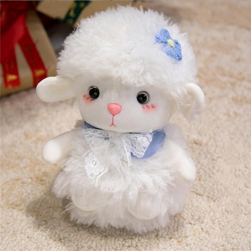 Schaf Kuscheltier, Kuschelschaf, Alpaka Kuscheltier, Schaf Plüschtier, Plüsch Spielzeug, Flauschiger Stofftier zum Spielen, Geschenk & Kuscheln (45 cm,Blau) von AQCQDQ