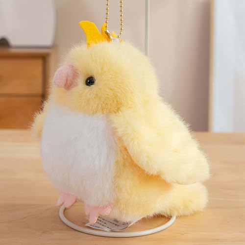 Spatz Kuscheltier, Papagei Kuscheltier, Pelzige Vogel-Plüschpuppe, Realistischer Vogel Stofftier, Niedlicher Kleiner Vogel Schlüsselanhänger Plüschie Als Geschenk Für Ihre Freunde (12CM,Papagei-B) von AQCQDQ