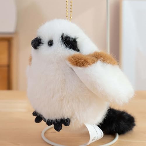 Spatz Kuscheltier, Papagei Kuscheltier, Pelzige Vogel-Plüschpuppe, Realistischer Vogel Stofftier, Niedlicher Kleiner Vogel Schlüsselanhänger Plüschie Als Geschenk Für Ihre Freunde (20CM,Spatz-B) von AQCQDQ
