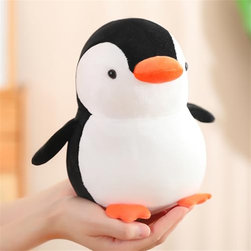 Süßes Pinguin Kuscheltier Puppe Schlafkissen, Pinguin Geschenk Flauschige Und Weiches Plüsch Plüschkissen Zum Kuscheln Und Spielen, Kaiserpinguin Stofftier Plüsch Spielzeug (#A-10 cm,Schwarz) von AQCQDQ
