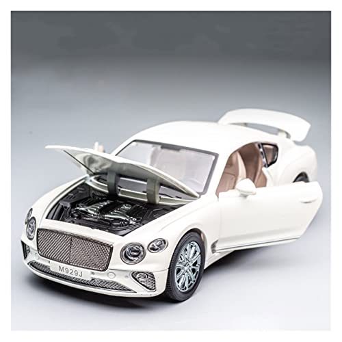 1 24 Für Bentley Zinc Alloy Car Collection Modell Dekoration Sound Und Licht Kinderspielzeug Geschenk(White) von AQMUZE