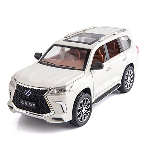 1 24 Für Lexus 570 Zinklegierung Autodekorationsmodell Abnehmbares Spielzeuggeschenk(White) von AQMUZE