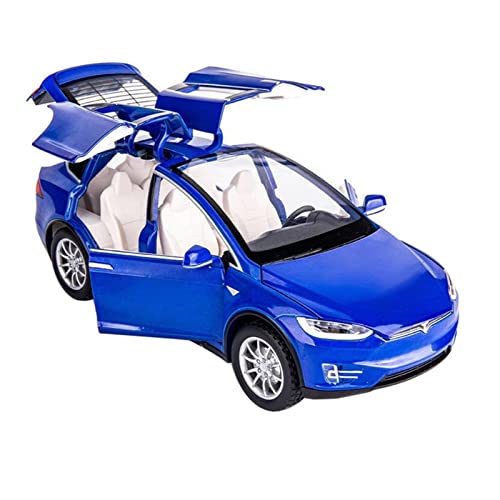 1 24 Für Tesla-XS Zinklegierung Automodell Dekoration Licht Zurückziehen Spielzeug Geschenk(Blau) von AQMUZE