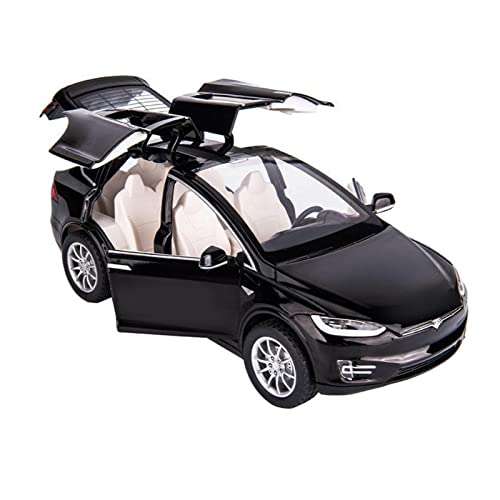 1 24 Für Tesla-XS Zinklegierung Automodell Dekoration Licht Zurückziehen Spielzeug Geschenk(Schwarz) von AQMUZE