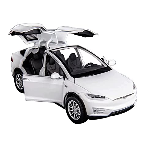 1 24 Für Tesla-XS Zinklegierung Automodell Dekoration Licht Zurückziehen Spielzeug Geschenk(White) von AQMUZE