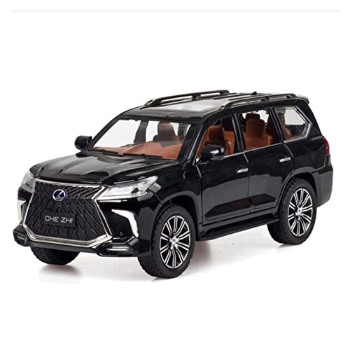1 24 for Lexus. Lx570. Zinklegierung Auto Modell Dekoration Klang Und Licht Ziehen Zurück Spielzeug Geschenk(Schwarz) von AQMUZE